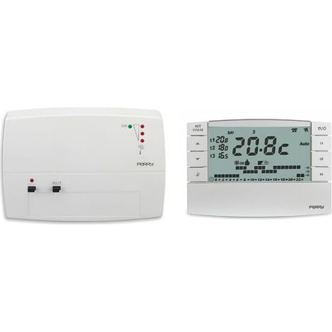 PERRY Kit composto da 1 cronotermostato radio 1TX CRTX05 + 1 ricevitore radio a 1 zona da parete 1TX RX01/P - 1TXCRTX05RX01