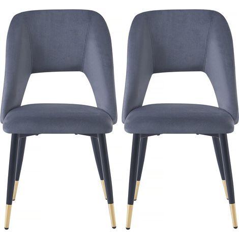 Set di 2 sedie in velluto "Coralie" - Grigio