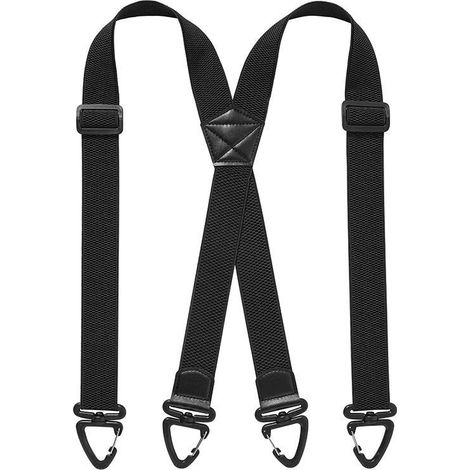 Weiße, X-förmige Hosenträger, 3,8 cm breit, Herrenstil, hochfeste, verstellbare elastische Hosenträger, bequeme Passform, geeignet für Jeans und Freizeitkleidung. (1/5)