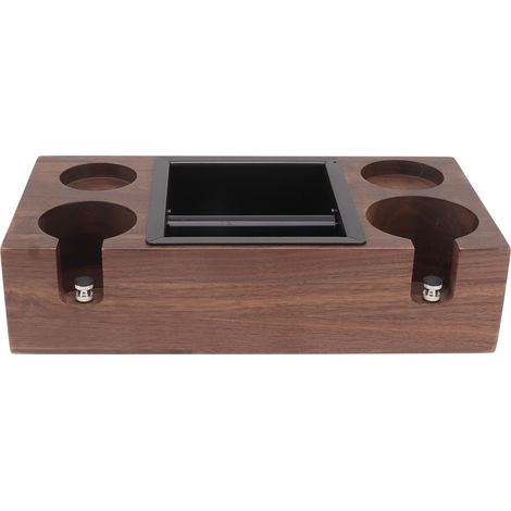 Support de tassage en bois, boîte à cognée métallique pour marc de café, station à tamper réglable en hauteur (1/5)