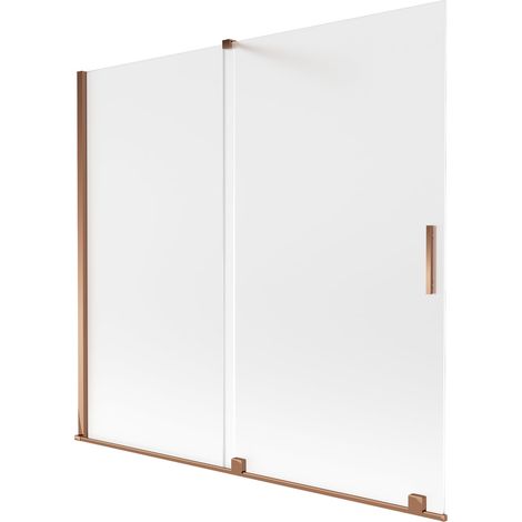 Mexen Velar mampara de ducha de 2 paneles correderos 170 x 150 cm, escarchado, oro rosa - 896-170-000-31-60 (1/2)