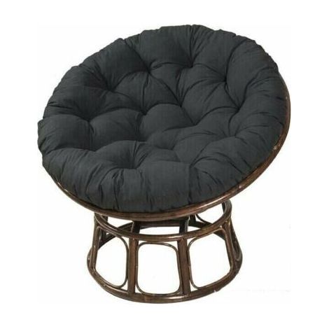 Schwarz, 100 cm 100 cm Hängesesselkissen Vogelnestkissen Rundes Rattan-Stuhlkissen (1/5)