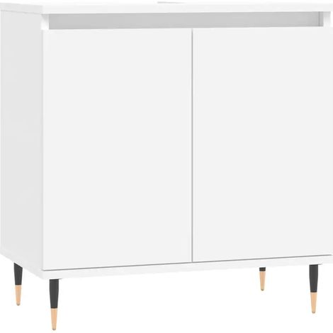 Mueble de baño con amplio espacio de almacenamiento 58 x 33 x 60 cm diseño industrial madera blanca 020049013 (1/5)