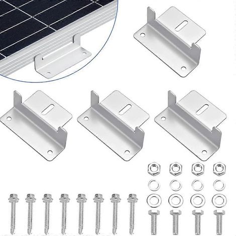 supports de montage pour panneaux solaires en forme de Z avec écrous et boulons (1/5)