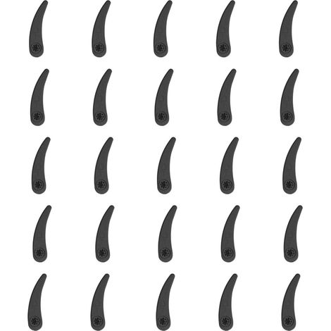 25 Pcs Mower Plastic Blade Durable Color Plastic Mowing Blade for Household Lawn MowerBlack