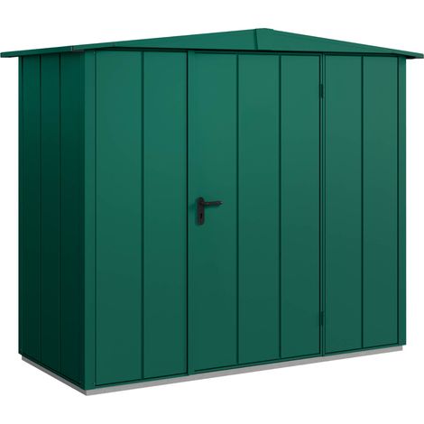 Hörmann Metall-Gerätehaus Berry Modern mit Satteldach Typ 1, 259 x 121 cm, moosgrün, 3,1 m², 1-flüglige Tür (1/5)