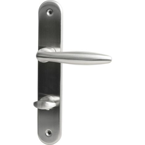 Südmetall WC-Türgriff-Garnitur Langschild Alison Edelstahl satiniert silber 235 x 40 mm