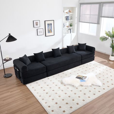 Canapé familial douillet avec rangements et modularité – Emballé sous vide pour un assemblage sans effort, modules combinables à volonté et adapté aux animaux de compagnie. Idéal pour des moments de d (1/5)
