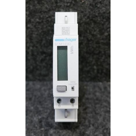 Compteur monophasé direct 40A 1M MBUS MID pour rail DIN HAGER (1/2)