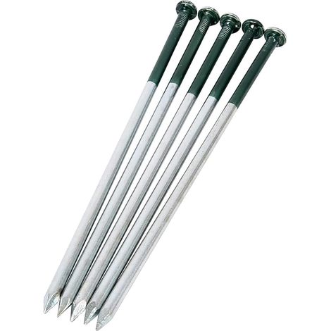 Artificial Grass Nails, 5mm x 150mm Galvanized Round Head Steel Nails for Fixing Fake Grass for Hardcore Stoney Ground (Half Green) (1/5)