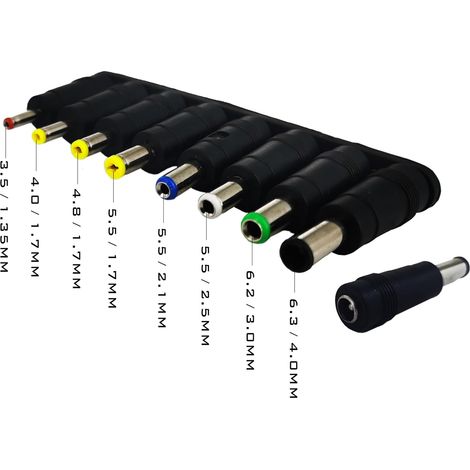 8 en 1 Adaptateur de Prise DC Taille du Filetage Femelle (diamètre) Externe 5.5 Interne 2.1mm converti en 8 Types de Fiche mâle DC pour routeurs, Ordinateurs Portables, chargeurs de Jouets (1/5)