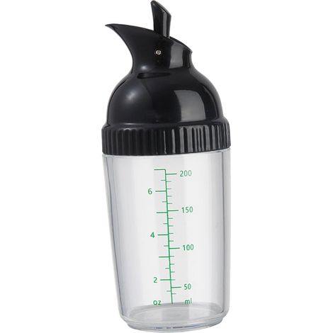 Bouteille À Assaisonnement - 200 ml - Bouchon À Levier - Graduée - Étanche - Pour Huile Vinaigrette Sauce - Noir (1/5)