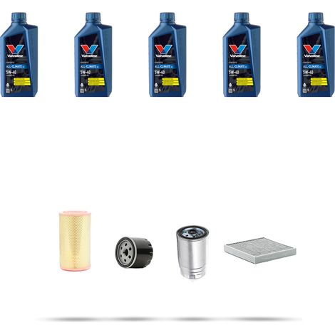 Kit tagliando 4 FILTRI e 5L OLIO compatibile con Lancia Thesis 2.4 JTD 20V 129kw dal 2003 (1/5)
