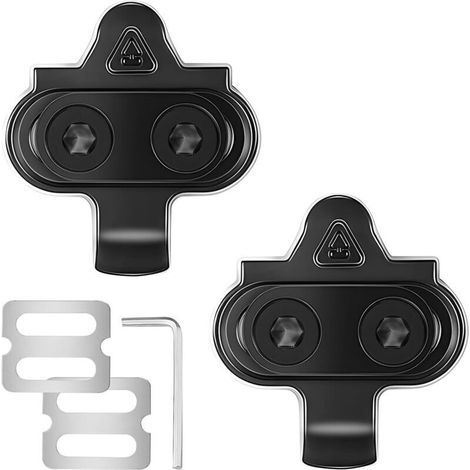 Tacchette - Per pedali Shimano SPD - Piastre per pedali Shimano SH51 con piastre antiscivolo - 12° di flottaggio - Adatte per scarpe da mountain bike e da ciclismo - Con chiave regolabile, attacco a 2 (1/5)