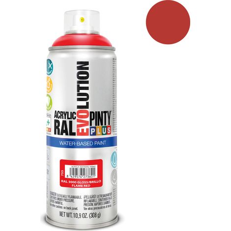 Vernice spray pintyplus evolution a base d'acqua 520cc ral 3000 rosso vivo