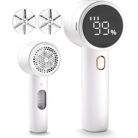 Rasoir à Tissu Rechargeable - Démêlant électrique Portable à 3 Vitesses - Lames à 6 Feuilles - Affichage numérique LED pour enlever Les Peluches des vêtements (1/5)