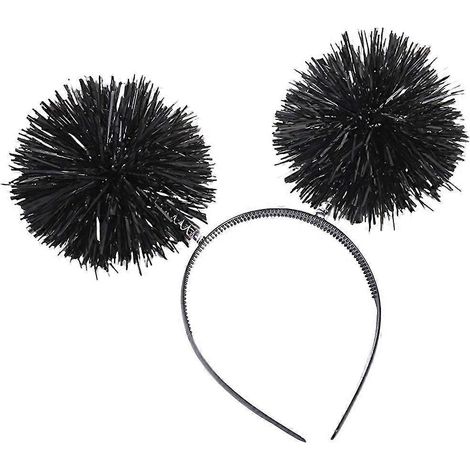 Bandeau à guirlandes et boules rebondissantes pour filles et femmes, diffusion en direct-Black (1/5)
