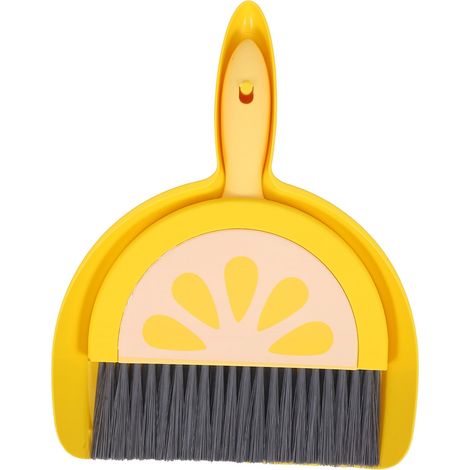 Ensemble de Balayette Jaune en PP et Pet avec Petite Pelle à Poussière, Design Pratique pour Nettoyage de Bureau, Maison et Camping (1/5)