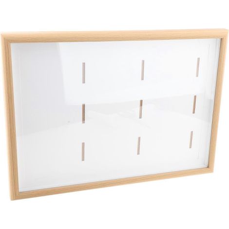 [RM] Vitrine décorative pour médailles, cadre photo pour insignes et récompenses de concours, marron clair - A3 (1/2)