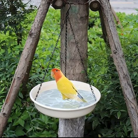 Hängendes Vogelfutterhaus für den Außenbereich, Trinkschale für Wildvögel, Vogelbad für den Außenbereich, für Gartenbalkone, Schilder (1/5)