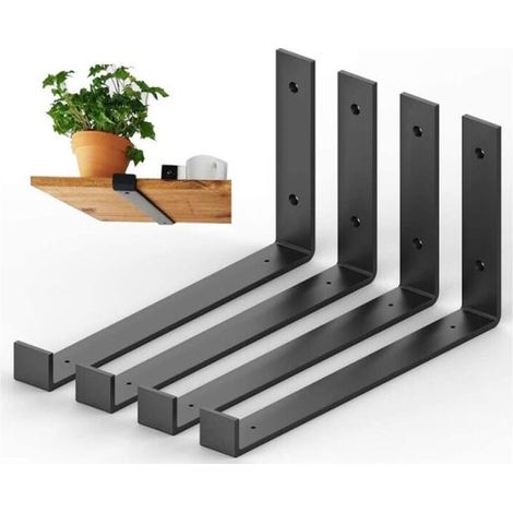 Staffa per mensola da ufficio per soggiorno (set da 4), 20 cm (1/4)