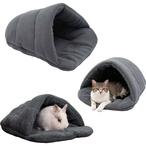 Guinea Pig House, Litpourhamster, House for Hamster, Guinea Pigs Small Stuffed Animal, Bed for Guinea Pig, For Dwarf Rabbits, Chinchillas, Bearded Agames and Lizards (Dark Grey) (1/5)