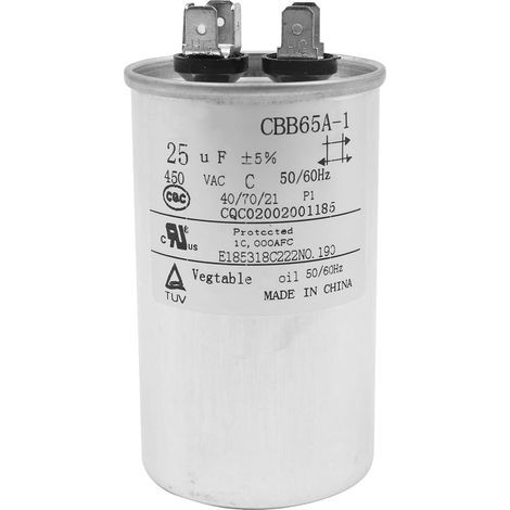 25uF CBB65 Moteur à condensateur fonctionnant pour climatiseur 450VAC SH 40/70/21 50 / 60Hz