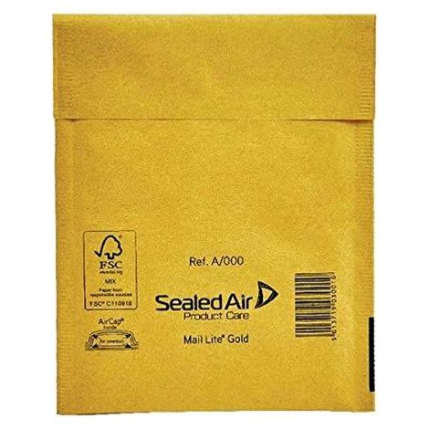 Mail Lite Buste Imbottite Gold Formato A/000 110x160 Mm - Conf. 10 Pezzi