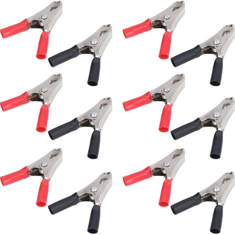 Kit de 50 pinces crocodiles isolées pour câbles de batterie 10 A, pour équipements de test. (1/5)
