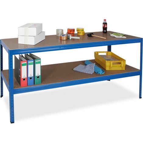 BRB Arbeitstisch/Packtisch, blau, HxBxT 900x1800x600 mm, Tragkraft pro Ebene 350 kg (1/3)