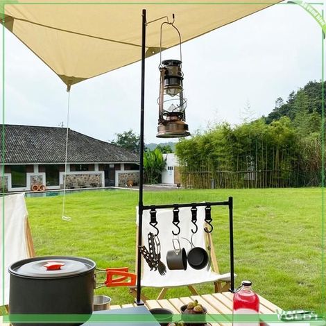 Support de suspension de camping - FAFEICY - Tapez 6 - Pliable et léger - Alliage aluminium - Crochets et pince réglable (1/5)