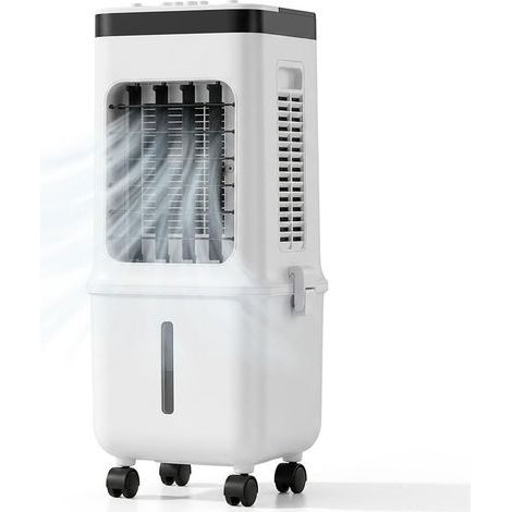 Rafraîchisseur d'Air Évaporatif 11L, Climatiseur Mobile avec 4 Packs de Glace, 3 Vitesses, Oscillation 70°, Autonomie 12H Silencieux pour Maison Bureau (1/5)