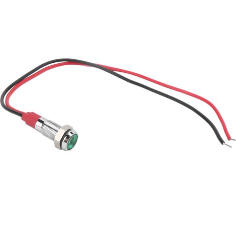 Indicateur LED métallique 6 mm étanche, lampe de signalisation pour voiture, camion, bateau, avec fil 6 V vert (1/5)