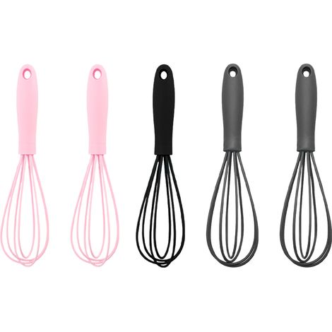 Fouet En Silicone Mini - Fils Acier Inoxydable Recouverts De Silicone Alimentaire - Pour Bol Petit Volume - 5 Pièces (1/5)