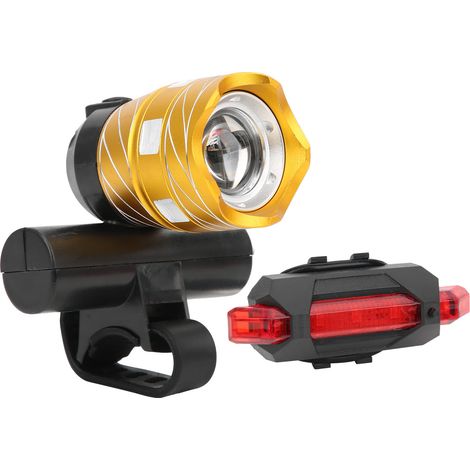 Ensemble de feux avant et arrière de vélo rechargeables par USB, lampe torche, équipement de cyclisme