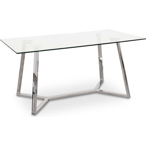 Esstische in glänzendem Stahlglas +91192 160x90x76cm Temp. Glas: 12mmpour Alle Stile, um dem Haus eine Note zu verleihen (1/5)