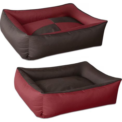 2en1, Rouge/Brun, M env. 70x55 cm, Panier Corbeille, lit pour Chien, Coussin de Chien (1/5)