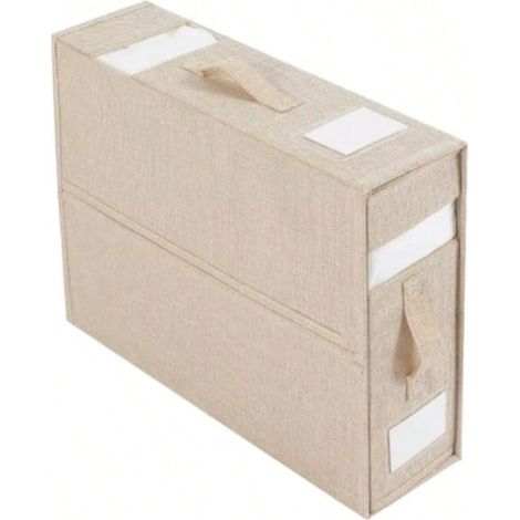 Organisateur Armoire Vetement,Organisateur Dressing avec Poignée, Rangement Sous Vetement, bed sheet storage box(Beige) (1/2)
