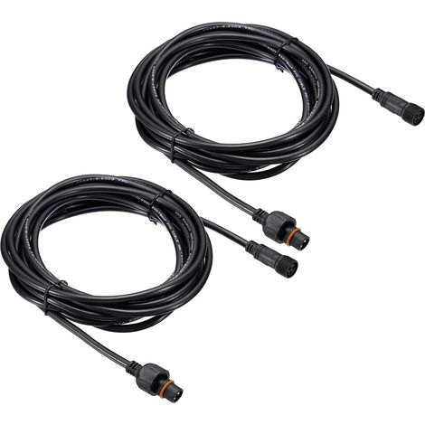 Câble d'Extension à 3 Broches de 16,4 Pieds, 2 Pcs Connecteurs Étanches IP67 18AWG avec Mâle et Femelle aux Deux Extrémités pour Bandes LED, Noir (1/4)