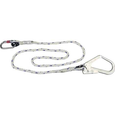 LONGE CORDE TORONNEE DELTA PLUS Ø 12MM - LONGUEUR 1,50 M - 2 BOUCLE COSSEES- LO007150CD
