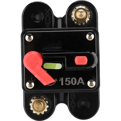 Disjoncteur 12-24 V DC, fusible, onduleur avec réinitialisation manuelle pour système audio de voiture, bateau, camion, 150 A