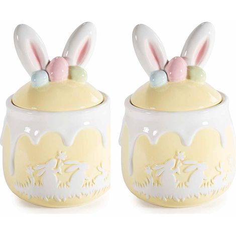 Barattoli per Alimenti in Ceramica a Forma di Coniglietto Set da 2 Pezzi (1/3)