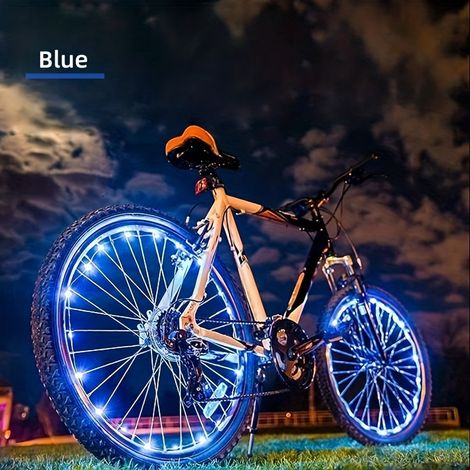 Intelligente automatische Mountainbike-Windmühlenbeleuchtung, farbige Speichenbeleuchtung, blendende personalisierte Stahldrahtbeleuchtung (blaues Licht) (1/4)