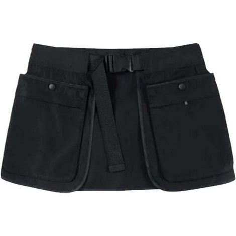 Grembiule nero unisex a vita corta con tasca porta-snack per animali domestici removibile e clip da cintura. (1/5)