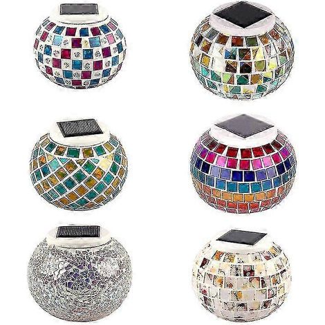Lumières solaires à couleurs changeantes pour sphères de verre mosaïque de jardin (1/5)