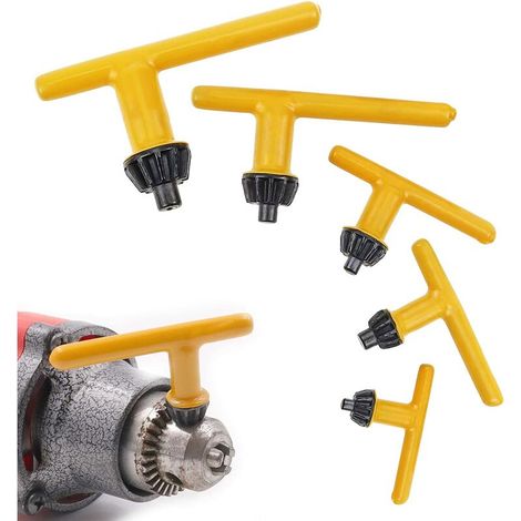5pcs Replacement Chuck Key, Rubber Sleeve Chuck Key, 6mm 10mm 13mm 16mm 20mm, for Impact Drills Drill Clamping Tool, Electric Drills (1/5)