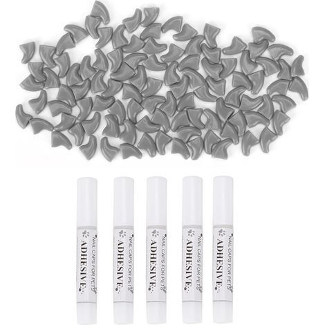 Protège-Griffes pour Chat, Housses De Pattes Décoratives Douces Résistantes Aux Rayures - Lot de 100 Protections pour Griffes pour Chien pour La Protection des Meubles - Tailles XS/M/L, (1/5)