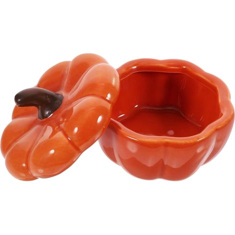 Citrouille Céramique Orange Porte Bougie Décoratif Halloween (1/5)