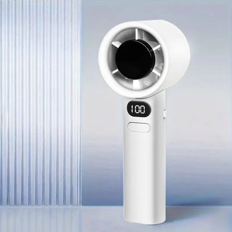 Ventilateur à main rechargeable - blanc - Avec câble USB - mini ventilateur - Climatisation pour tête (1/5)