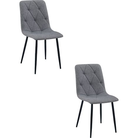 Sedia Libra - tessuto grigio scuro / gambe nere x 2 (1/5)